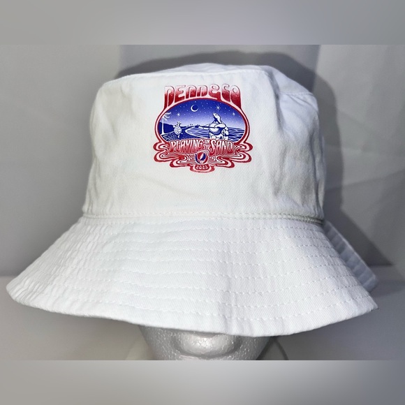 NWOT-Dead & Co Playing In The Sand 2023 White Cotton Bucket Hat, Official Merch - Picture 1 of 8